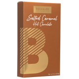 Brown 8oz. box of salted caramel hot chocolate with gold foil lettering.
