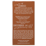 Back of brown 3oz. box of salted caramel hot chocolate.