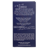 Back of a royal blue 3oz. box of rich & creamy hot chocolate with mixing directions.