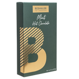 Dark green box of 8oz. mint flavored hot chocolate with golf foil lettering.