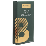 Dark green 3oz. box of mint flavored hot chocolate with gold foil lettering.