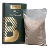 Dark green box of 8oz. mint flavored hot chocolate with golf foil lettering.