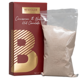 Red box with gold foil print of 3oz. cinnamon & nutmeg hot chocolate.