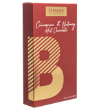 Red box with gold foil print of 8oz. cinnamon & nutmeg hot chocolate.