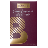 Plum colored 8oz. box of dark hot chocolate with gold foil lettering.