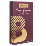 Plum colored 8oz. box of dark hot chocolate with gold foil lettering.