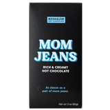 Black box of 3oz rich & creamy hot chocolate called Mom Jeans.
