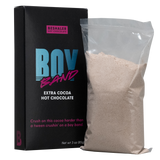 Dark hot chocolate in a 3oz. bag.
