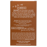 Back of brown 8oz. box of salted caramel hot chocolate with mixing directions.