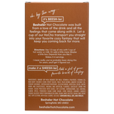 Back of brown 8oz. box of salted caramel hot chocolate with mixing directions.